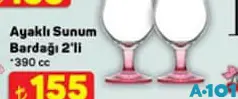 LAV AYAKLI SUNUM BARDAĞI 2'Lİ 390 CC